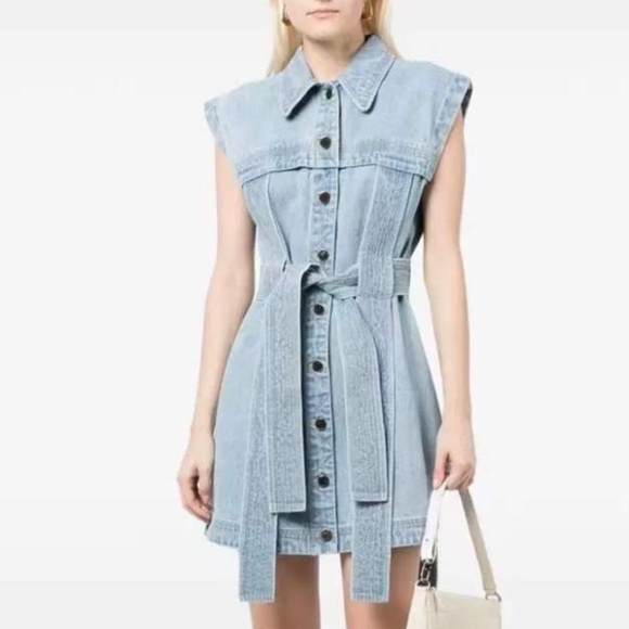 NWT Acler Wiston Mini Dress - Denim Blue - Picture 4 of 9